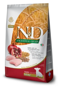 Farmina N&D Ancestral Grain Chicken, Spelt, Oats & Pomegranate Puppy Mini Dry Dog Food
