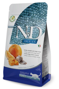 Farmina N&D Ocean Herring, Pumpkin & Orange Adult Cat Dry Food 3.3 Lb.