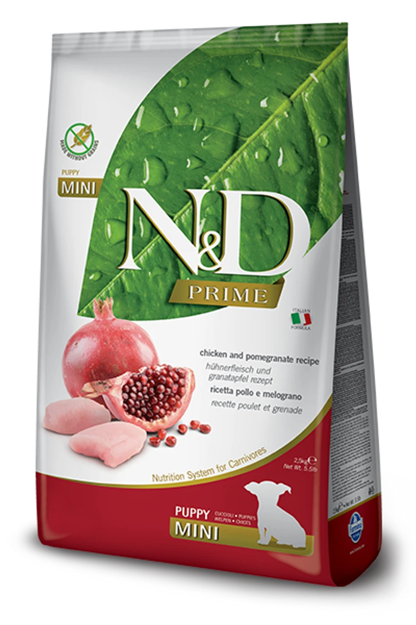 Farmina N&D Prime Grain-Free Chicken & Pomegranate Puppy Mini Dry Dog Food 5.5 Lb. 1 Farmina N&D Prime Grain-Free Chicken & Pomegranate Puppy Mini Dry Dog Food 5.5 Lb.