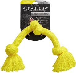 Playology Dri Tech Rope Dog Chew Toy - Chicken Scented Dog Toys For Heavy Chewers