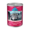 Blue Buffalo BLUE Wilderness Grain-Free Salmon & Chicken Grill Adult Canned Dog Food 12.5 Oz (Flat Of 12)