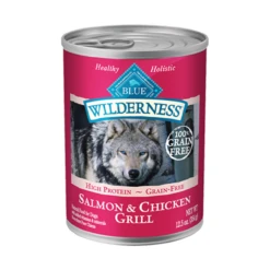 Blue Buffalo BLUE Wilderness Grain-Free Salmon & Chicken Grill Adult Canned Dog Food 12.5 Oz (Flat Of 12)