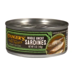Evanger's Hand-Packed Whole Uncut Sardines (Catch Of The Day) Canned Cat Food 5.5 Oz. (Case Of 24)