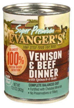 Evanger's Super Premium Venison & Beef Dinner Canned Dog Food 12.8 Oz. (Flat Of 12)