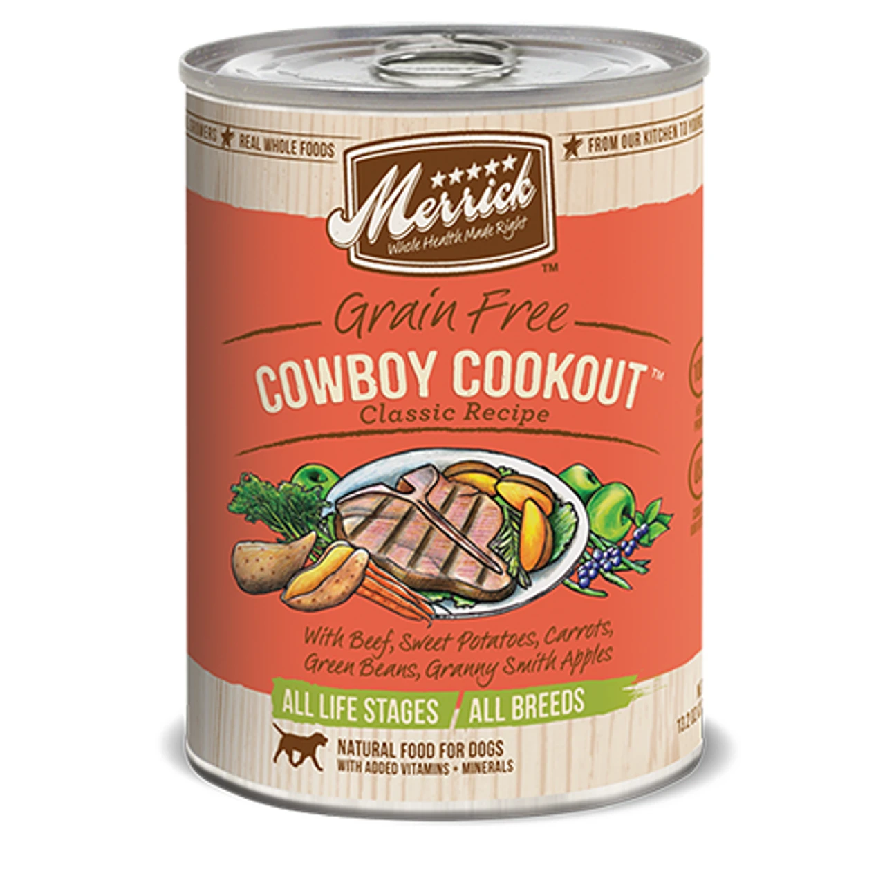 Merrick Grain-Free Cowboy Cookout Classic Recipe Canned Dog Food 12.7oz. (Flat Of 12) 1 Merrick Grain-Free Cowboy Cookout Classic Recipe Canned Dog Food 12.7oz. (Flat Of 12)