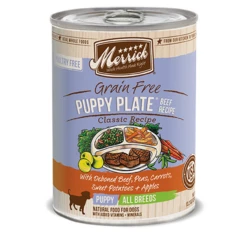 Merrick Grain-Free Puppy Plate Beef Recipe Canned Dog Food 13.2 Oz. (Flat Of 12)