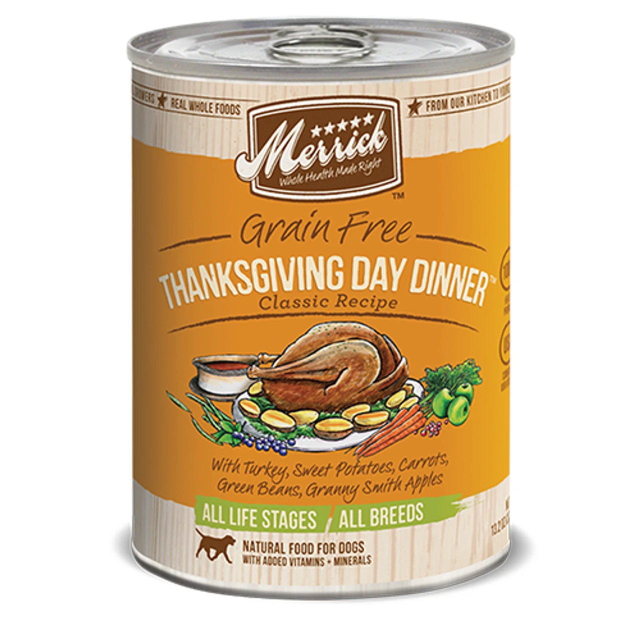 Merrick Grain-Free Thanksgiving Day Dinner Classic Recipe Canned Dog Food 13.2 Oz. (Flat Of 12) 1 Merrick Grain-Free Thanksgiving Day Dinner Classic Recipe Canned Dog Food 13.2 Oz. (Flat Of 12)