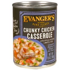 Evanger's Hand-Packed Chunky Chicken Casserole Canned Dog Food 12.8 Oz. (Flat Of 12)