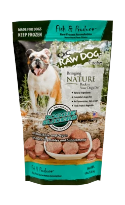 OC Raw Fish & Produce Sliders Frozen Dog Food 4 Lb