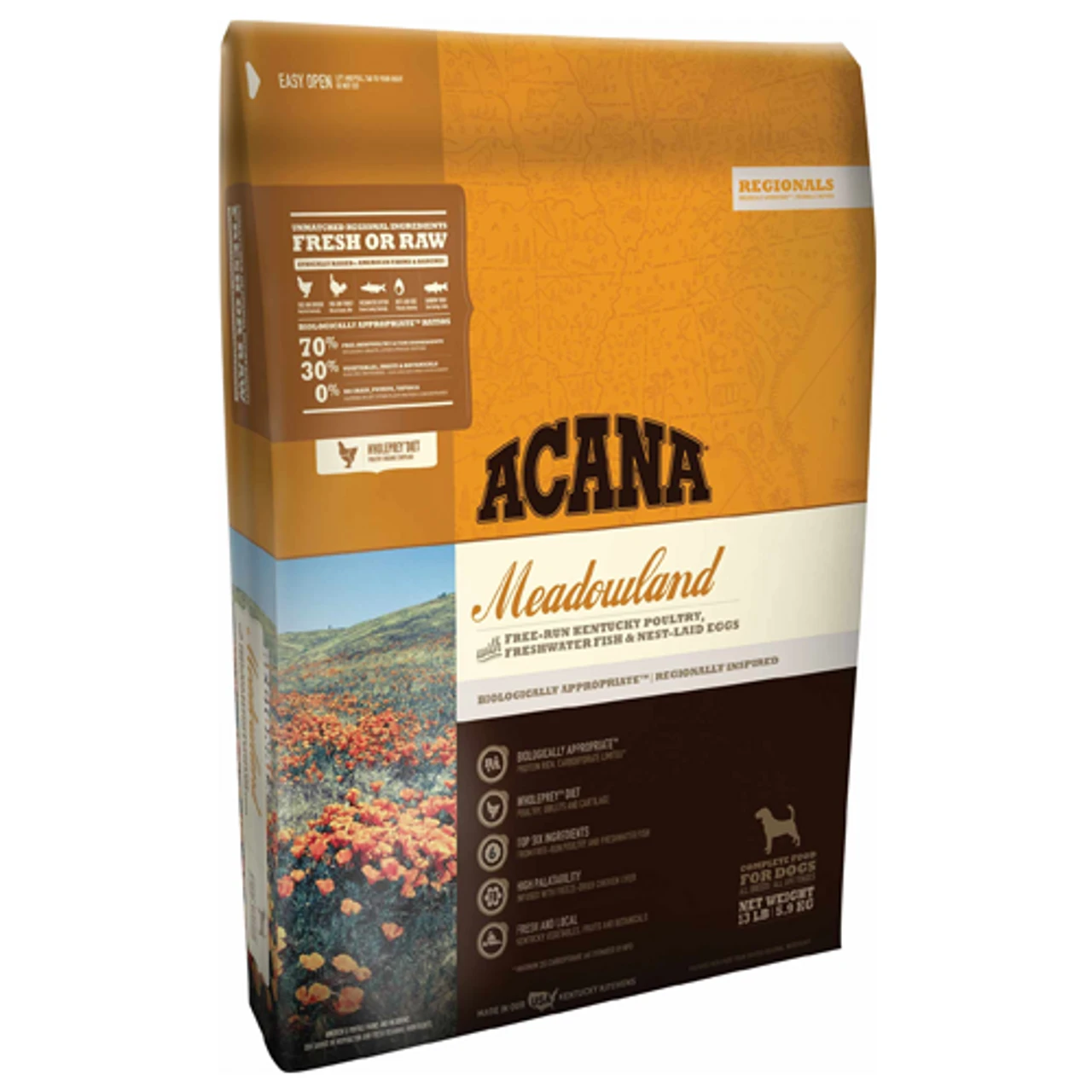 Acana Meadowland With Free-Run Poultry, Freshwater Fish And Whole Nest-Laid Eggs Dry Dog Food 1 Acana Meadowland With Free-Run Poultry, Freshwater Fish And Whole Nest-Laid Eggs Dry Dog Food