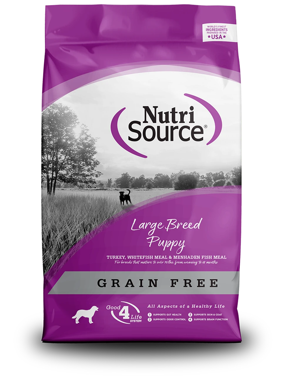 NutriSource Grain-Free Large Breed Puppy Turkey, Whitefish Meal & Menhaden Fish Meal Dry Dog Food 1 NutriSource Grain-Free Large Breed Puppy Turkey, Whitefish Meal & Menhaden Fish Meal Dry Dog Food
