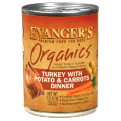 Evanger's Organic Turkey With Potato & Carrots Dinner Canned Dog Food 12.8 Oz. (Flat Of 12)