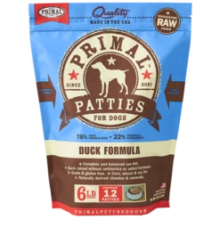 Primal Raw Frozen Patties Canine Duck Formula 6 Lb