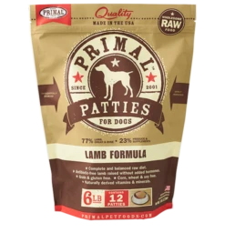 Primal Raw Frozen Patties Canine Lamb Formula 6 Lb