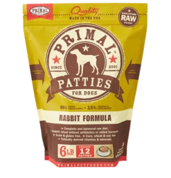 Primal Raw Frozen Patties Canine Rabbit Formula 6 Lb