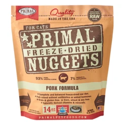 Primal Freeze-Dried Grain-Free Raw Nuggets Pork Formula For Cats 14 Oz