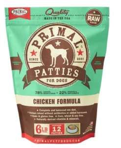 Primal Raw Frozen Patties Canine Chicken Formula 6 Lb