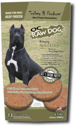 OC Raw Turkey & Produce Patty Frozen Dog Food