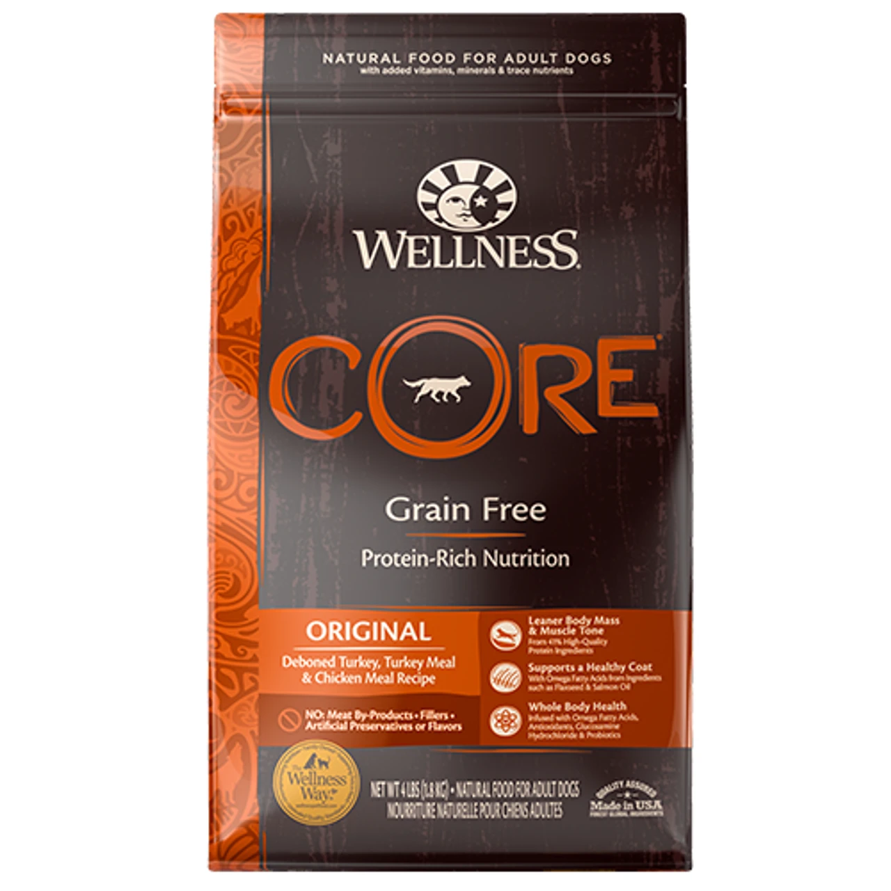 Wellness Core Grain-Free Original Deboned Turkey, Turkey Meal & Chicken Meal Adult Dry Dog Food 1 Wellness Core Grain-Free Original Deboned Turkey, Turkey Meal & Chicken Meal Adult Dry Dog Food