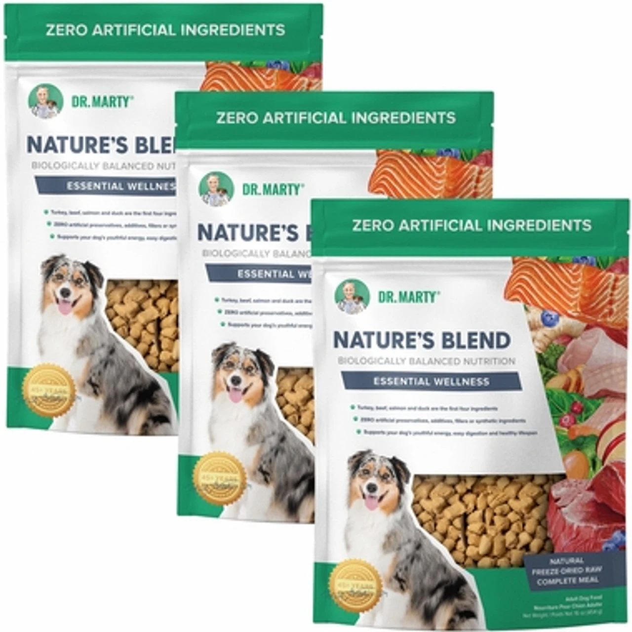 Dr. Marty Nature's Blend Essential Wellness All-Natural Freeze-Dried Raw Dog Food Bundle (3 X 16 Oz) 1 Dr. Marty Nature's Blend Essential Wellness All-Natural Freeze-Dried Raw Dog Food Bundle (3 X 16 Oz)