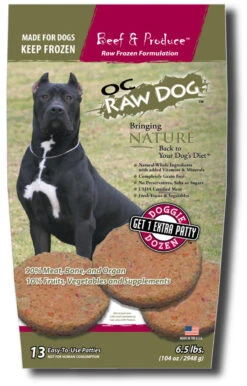 OC Raw Beef & Produce Patty Frozen Dog Food