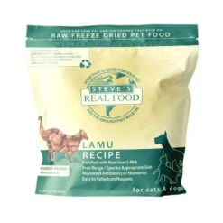 Steve's Real Food Freeze-Dried Raw Lamu (Lamb + Emu) Dog & Cat Food 1.25 Lb