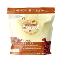 Steve's Real Food Freeze-Dried Raw Pork Dog & Cat Food 1.25 Lb