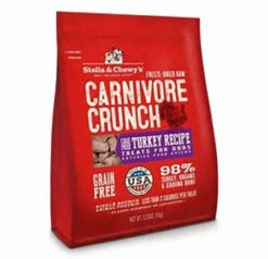 Stella & Chewy's Carnivore Crunch Cage Free Turkey Dog Treats 3.5 Oz.